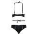 Комплект белья Passion Exclusive NAVEL SET S/M, black, трусики и лиф с элементами под латекс