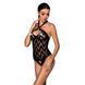 Сітчастий боді з халтером та ритмічним малюнком Passion Hima Body S/M, black