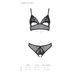 Комплект із бралету з ажурним ліфом та відкритими трусиками Passion CHRISTA SET Open Bra S/M black