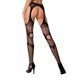 Эротические колготки-бодистокинг Passion S009 black, имитация чулок и пояса