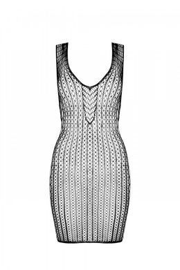 Мінісукня з вертикальним візерунком Passion BS097 One Size, black, плетіння з боків