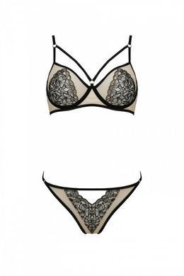 Комплект Passion LORINA SET, XXL/XXXL, beige, бюстгальтер и трусики