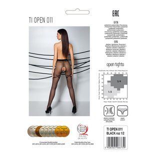 Колготки с открытым доступом, с контрастными шортиками Passion TIOPEN 011 1/2 (20 den), black
