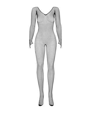 Сетчатый бодистокинг с длинным рукавом Obsessive Bodystocking N109 black S/M/L, черный, комбинезон