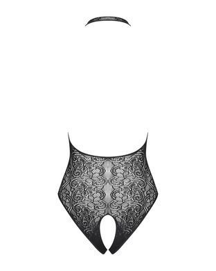 Бодистокинг с эффектом шнуровки Obsessive B113 teddy S/M/L открытая спина, халтер, с доступом