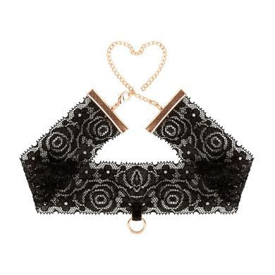 Кружевные наручники и воротник Rosy Gold - Lace Cuffs and Collar - Black