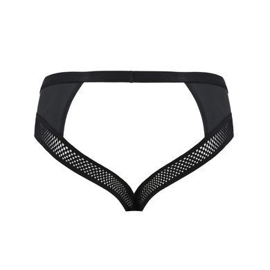 Мужские трусы с цепочкой Passion 030 SLIP TOM XXL/XXXL Black, экокожа, открытые ягодицы