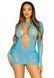 (SALE) Leg Avenue Long sleeve cut out mini dress Turquoise O/S