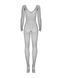 Сетчатый бодистокинг с длинным рукавом Obsessive Bodystocking N109 black S/M/L, черный, комбинезон