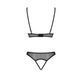 Комплект бралет з ажурним ліфом та відкритими трусиками Passion CHRISTA SET Open Bra XXL/XXXL black
