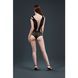 Боди Moonlight Model 11 XS-L Black, глубокое декольте, вставки из крупной сетки по бокам, имитация т