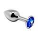 Металлическая анальная пробка с кристаллом Alive Mini Metal Butt Plug Blue L