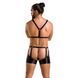 Комплект эротического мужского белья Passion 047 SET JOHN S/M Black, трусы, портупея