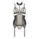Корсет с открытой грудью Passion DOMINICA CORSET XXL/XXXL beige, пажи для чулок, стринги