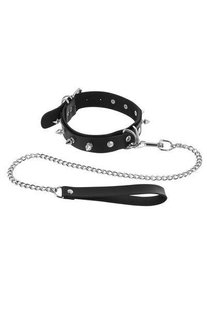 Ошейник с шипами и с поводком Fetish Tentation Spikes and Leash