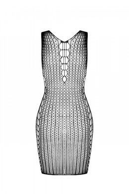 Мини-платье с вертикальным узором Passion BS097 One Size, red, плетение по бокам