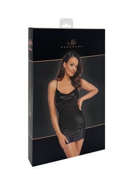 Платье Noir Handmade F307 Mirage, M, black, мини, под латекс, открытая спина, декор из стразов