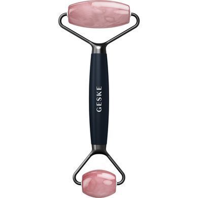 Ролер-масажер для обличчя та тіла з рожевим кварцом GESKE SmartAppGuided Rose Quartz Face & Body Roller 5in1 black