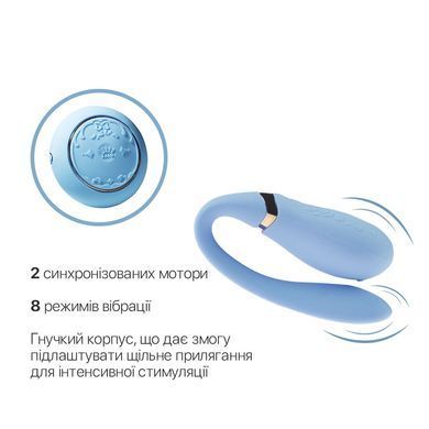 Смартвибратор для пар Zalo &mdash; Fanfan set Royal Blue, пульт ДУ
