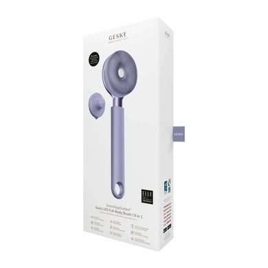 Звукова світлодіодна щітка для всього тіла GESKE Sonic LED Full-Body Brush&Intensive Exfoliator 9в1 purple