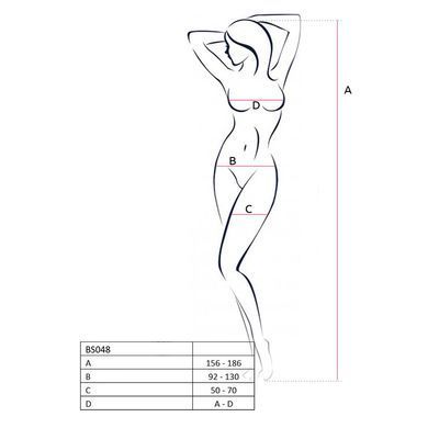 Бодістокінг Passion BS048 white, комбінезон, імітація колгот та відкритого топа