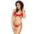 Комплект белья Passion COCTAIL BIKINI S/M, red, лиф с бантиками, стринги-ниточки