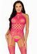 Мереживний бодістокінг з відкритим доступом Leg Avenue High neck lace bodystocking One size Raspberr