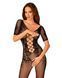 Сетчатый бодистокинг с цветочным рисунком Obsessive Bodystocking F238 S/M/L, black, с доступом, имит