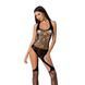 Бодістокінг Passion BS060 black, комбінезон, імітація трусиків і гольфів