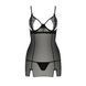 Прозрачная сорочка приталенная Passion QUENTRIS CHEMISE L/XL, black, трусики