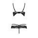 Комплект білизни Passion Exclusive SARIA SET OpenBra L/XL, black, стрепи, відкритий ліф, стрінги
