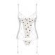 Корсет с подвязками, стринги Passion LOVELIA CORSET L/XL, white