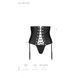 Пояс-корсет из экокожи Passion CELINE SET S/M, black, шнуровка, съемные пажи для чулок, стринги