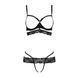 Комплект білизни Passion Exclusive SARIA SET OpenBra L/XL, black, стрепи, відкритий ліф, стрінги