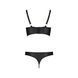 Комплект из эко-кожи с люверсами и ремешками Passion MALWIA BIKINI L/XL, black, бра и трусики
