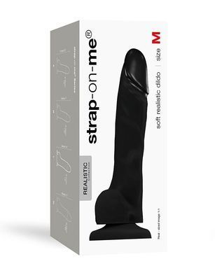 Реалістичний фалоімітатор Strap-On-Me SOFT REALISTIC DILDO Black - Size M