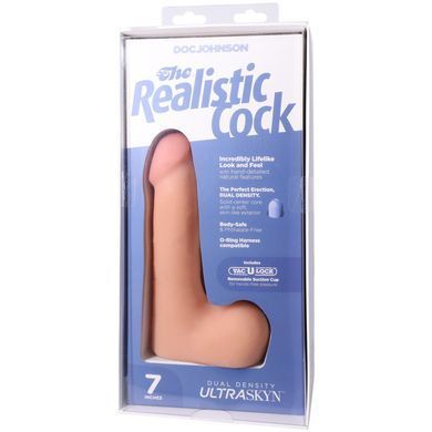 Фаллоимитатор Doc Johnson The Realistic Cock ULTRASKYN - 7 Inch with Balls Vanilla