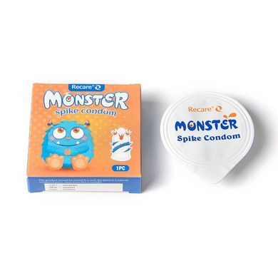 Насадка на член Recare Blue Monster Spike Condom (презерватив с усиками и спиралью шипов)
