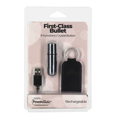 Віброкуля PowerBullet First-Class Bullet 2.5&Prime; with Key Chain Pouch, Silver, 9 режимів вібрації