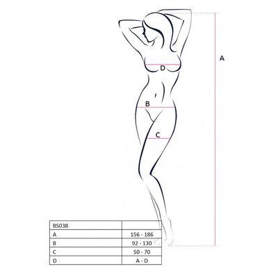 Бодистокинг Passion BS038 white, комбинезон, имитация чулок и пояса