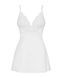 Сатиновый пеньюар с кружевом Obsessive 810-BAB-2 babydoll & thong L/XL, белый, пеньюар, танга