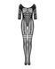 Сетчатый бодистокинг с имитацией подвязок Obsessive Bodystocking G329 S/M/L, black, с доступом