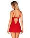 Пеньюар Obsessive Ingridia chemise & thong XS/S, красный, сорочка, стринги