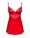 Пеньюар Obsessive Ingridia chemise & thong XS/S, красный, сорочка, стринги