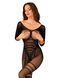 Сетчатый бодистокинг с имитацией подвязок Obsessive Bodystocking G329 S/M/L, black, с доступом