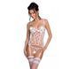 Корсет с подвязками, стринги Passion LOVELIA CORSET S/M, white