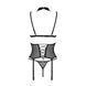Корсет с открытой грудью Passion DOMINICA CORSET S/M black, пажи для чулок, стринги