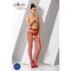 Эротические колготки-бодистокинг Passion S021 red, в крупную сетку с высоким пояском