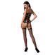 Бодистокинг Passion BS067 black, комбинезон, имитация чулок и топа на бретелях