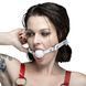Кляп силиконовый Feral Feelings Silicon Ball Gag White/White, белый ремень, белый шарик